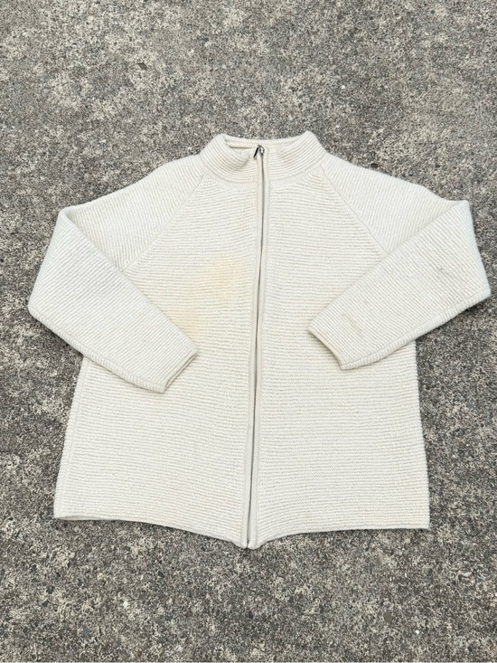 millma’s Sweaters - Millma’s Baby Alpaca Zip-Front Cream Knit Cardigan Sweater